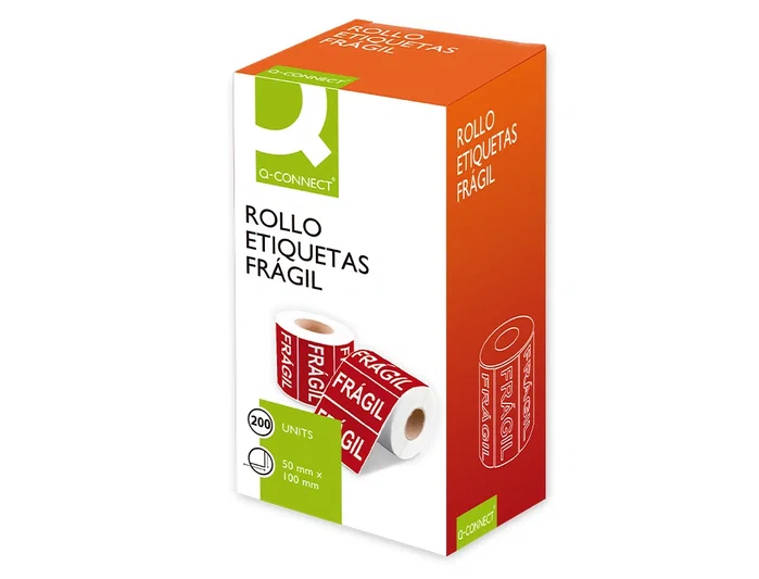 Q-connect Etiqueta Fragil 50x100 mm Rollo de 200 Unidades
