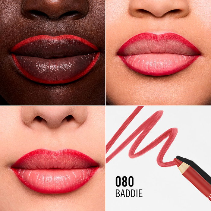 Rimmel London Oh My Plump! Perfilador de Labios #080-Baddie 1.2 g - Acabado Mate, Hidratante, Color Vibrante y Duradero para Labios Más Llenos