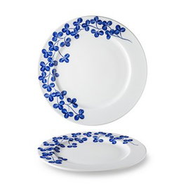 Langenthal Indigo Trebol Plato Llano para Vajilla - Porcelana, Color Clover, Diámetro 28 cm (Set de 6)