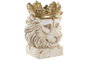 DKD Home Decor Macetero Fibra Vidrio León Blanco 40x35x48,5 cm