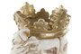 DKD Home Decor Macetero Fibra Vidrio León Blanco 40x35x48,5 cm
