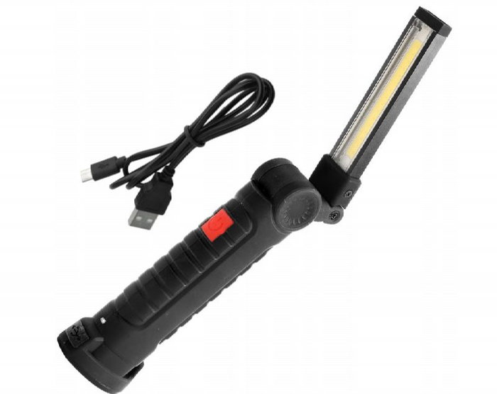 ORNO Linterna LED de Taller WL-12, con Batería Recargable 1200mAh, Iman y Brazo Flexible 270 Grados
