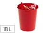 Archivo 2000 Papelera de Plástico con Aro Sujetabolsas, Capacidad 16 Litros, 290x310 mm, Rojo