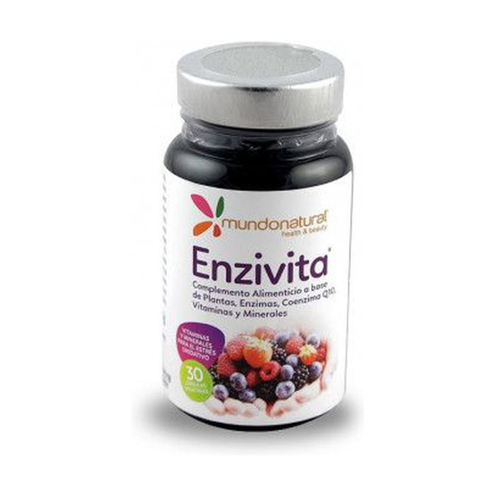 Mundo Natural Enzivita 30 Cápsulas - Complemento Alimenticio con Enzimas, Vitaminas y Minerales Antioxidantes Mundo Natural Enzivita 30 Cápsulas - Complemento Alimenticio con Enzimas, Vitaminas y Minerales Antioxidantes