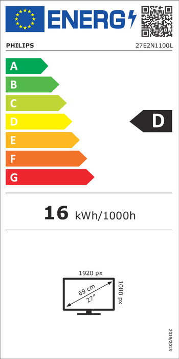 Monitor philips 27" 27e2n1100l 16:09 hdmi+d-sub va negro