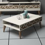 Hanah Home Mesa de Centro Cream 90cm x 34.6cm x 60cm Elegancia Atemporal y Funcionalidad Moderna