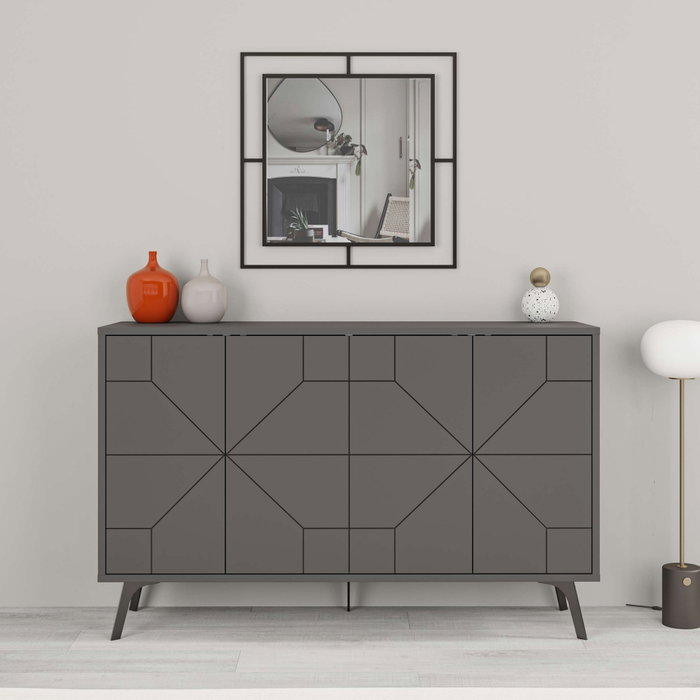 Hanah Home Consola Dune Antracita Tablero de Partículas Melamina 123x62.4x35 cm
