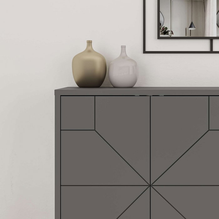 Hanah Home Consola Dune Antracita Tablero de Partículas Melamina 123x62.4x35 cm