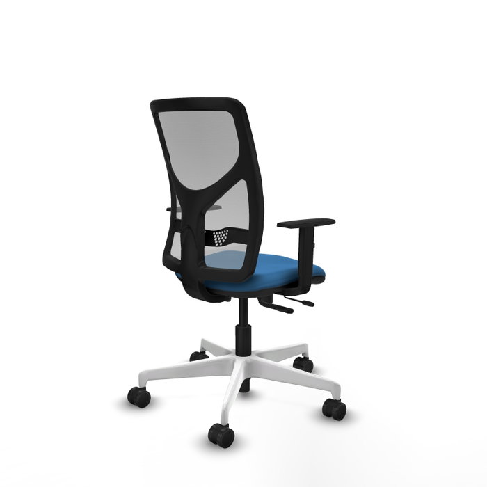 PIQUERAS Y CRESPO Silla de oficina Motilla con mecanismo Sincro/Traslack, Azul claro y Gris