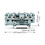 WAGO 2002-1401 Borne de paso de 4 conductores, 2,5 mm