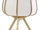 DKD Home Decor Lámpara de Sobremesa Bambú y Poliéster Natural/Blanco
