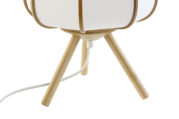 DKD Home Decor Lámpara de Sobremesa Bambú y Poliéster Natural/Blanco DKD Home Decor Lámpara de Sobremesa Bambú y Poliéster Natural/Blanco