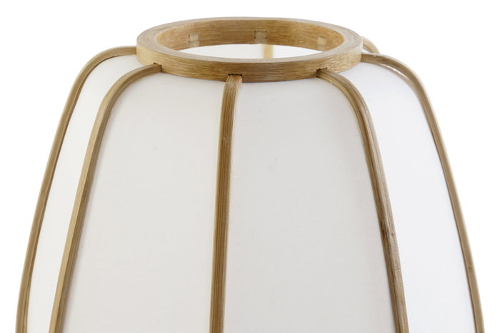 DKD Home Decor Lámpara de Sobremesa Bambú y Poliéster Natural/Blanco DKD Home Decor Lámpara de Sobremesa Bambú y Poliéster Natural/Blanco