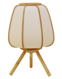 DKD Home Decor Lámpara de Sobremesa Bambú y Poliéster Natural/Blanco