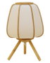 DKD Home Decor Lámpara de Sobremesa Bambú y Poliéster Natural/Blanco