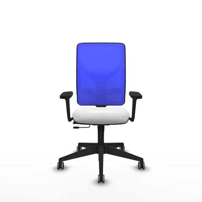 PIQUERAS Y CRESPO Silla de oficina Motilla con mecanismo Sincro/Traslack, Blanco y Azul