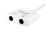Equip Adaptador de Audio 133460 - Cable USB-C a 2 Jack 3.5mm Hembra para Auricular y Micrófono, Plug and Play, 15 cm, Blanco