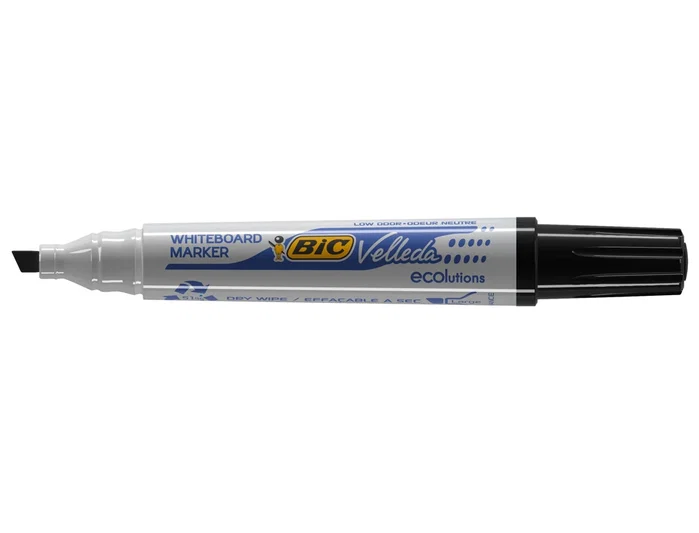 Bic Velleda Marcador Pizarra Blanca Ecolutions Negro Punta Biselada