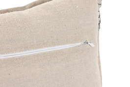 DKD Home Decor Cojin Boho Beige Verde Algodon Yute Borlas 50 x 30 cm (2 Unidades)