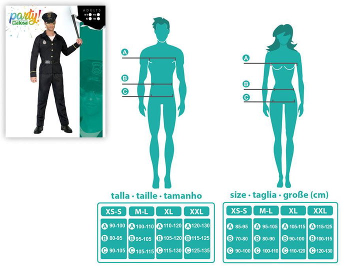 Disfraz Oficial Policia Hombre Adulto XS-S