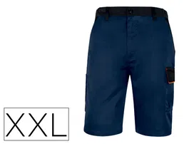 Deltaplus Bermuda de Trabajo Panostyle Azul Naranja Talla XXL Cintura Ajustable 5 Bolsillos Norma EN ISO 13688