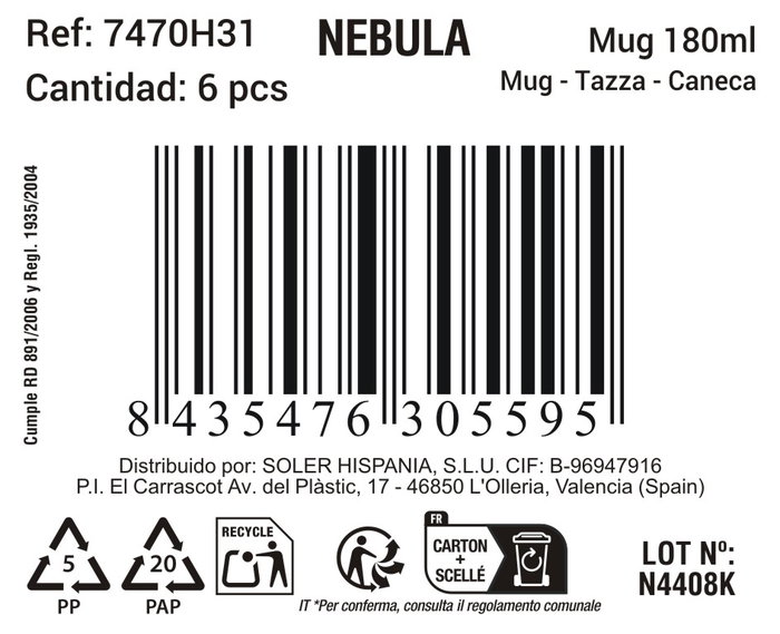 La Mediterranea Taza Nebula 180ml MD