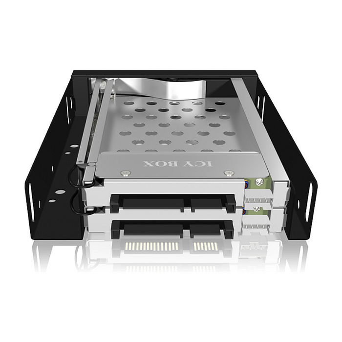 ICY BOX IB-2227StS Adaptador de Disco Duro 2x 2.5" a 3.5" SATA para Bahía, Negro