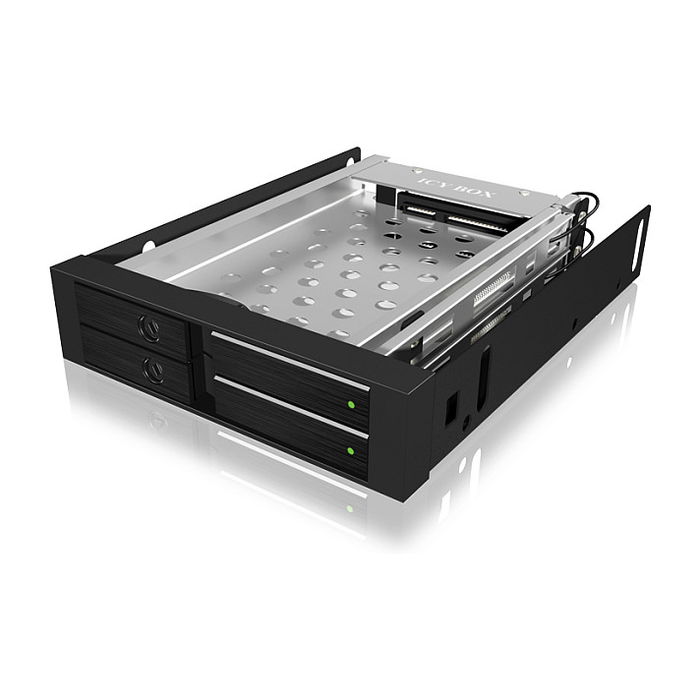 ICY BOX IB-2227StS Adaptador de Disco Duro 2x 2.5" a 3.5" SATA para Bahía, Negro