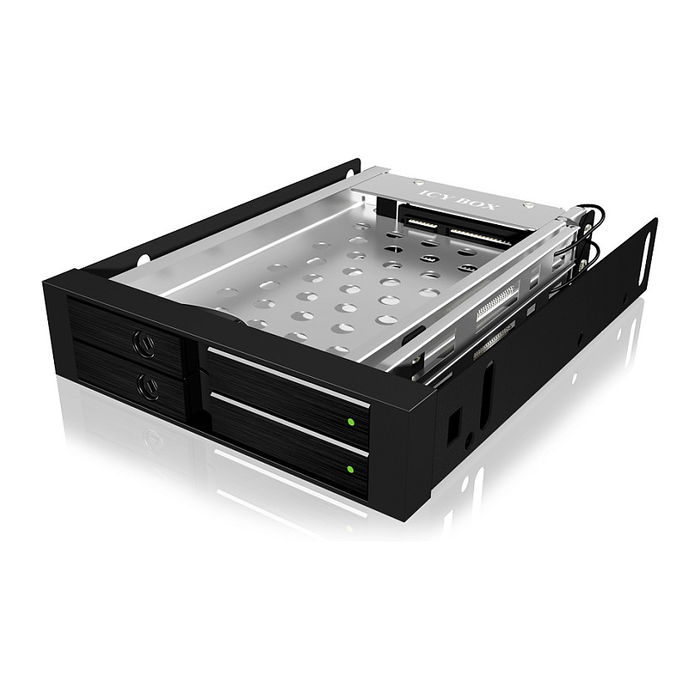 ICY BOX IB-2227StS Adaptador de Disco Duro 2x 2.5" a 3.5" SATA para Bahía, Negro
