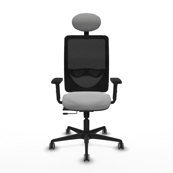 PIQUERAS Y CRESPO Silla de oficina Zulema con mecanismo Sincro/Traslack, Gris claro y Negro