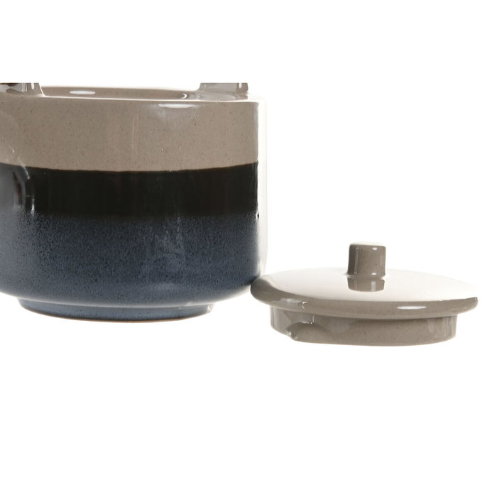 DKD Home Decor Tetera de Porcelana y Bambú Azul 1L