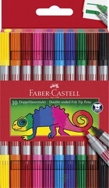 Rotulador Fibra Faber-Castell Doble Punta Caja De 10
