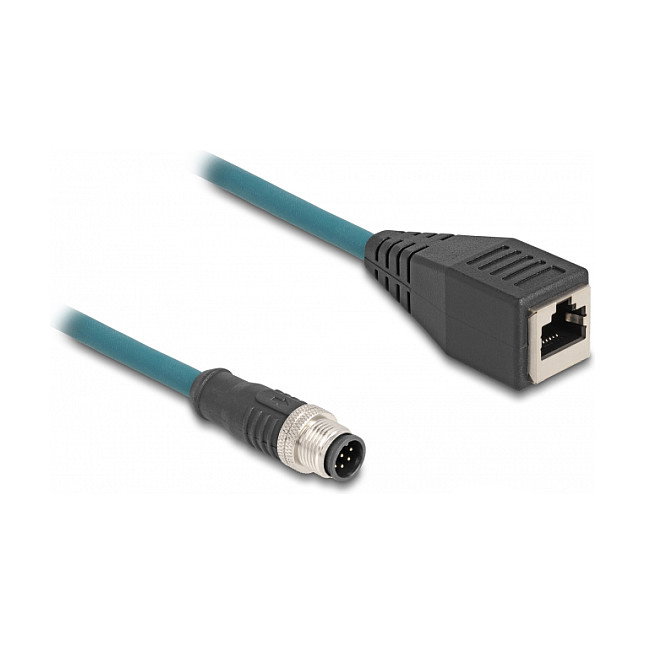 DeLOCK Cable adaptador M12 codificación A 8 pines macho a RJ45 hembra 50 cm DeLOCK Cable adaptador M12 codificación A 8 pines macho a RJ45 hembra 50 cm