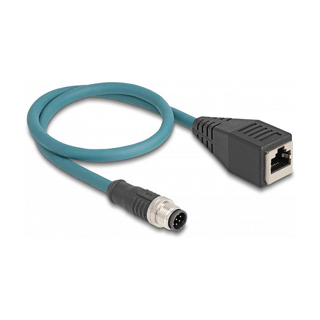 DeLOCK Cable adaptador M12 codificación A 8 pines macho a RJ45 hembra 50 cm DeLOCK Cable adaptador M12 codificación A 8 pines macho a RJ45 hembra 50 cm