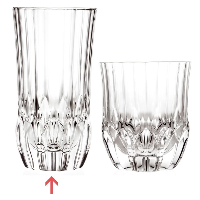 Rcr Cristalleria IT Vaso Alto Adagio Mm 400 Ml Cristal Ecológico Luxion (6 Unidades) Altura 150 Mm