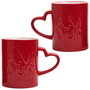The Concept Factory Juego 2 Mugs Asa Corazón Rojo y Blanco 300 ml 'Amour' Love Is In The