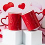 The Concept Factory Juego 2 Mugs Asa Corazón Rojo y Blanco 300 ml 'Amour' Love Is In The