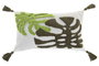 DKD Home Decor Set de 2 Cojines de Poliéster 50x30 Blanco con Detalles Verdes