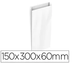 Basika Sobre Papel Celulosa Blanco con Fuelle S 150x300x60 mm Paquete 25 Unidades
