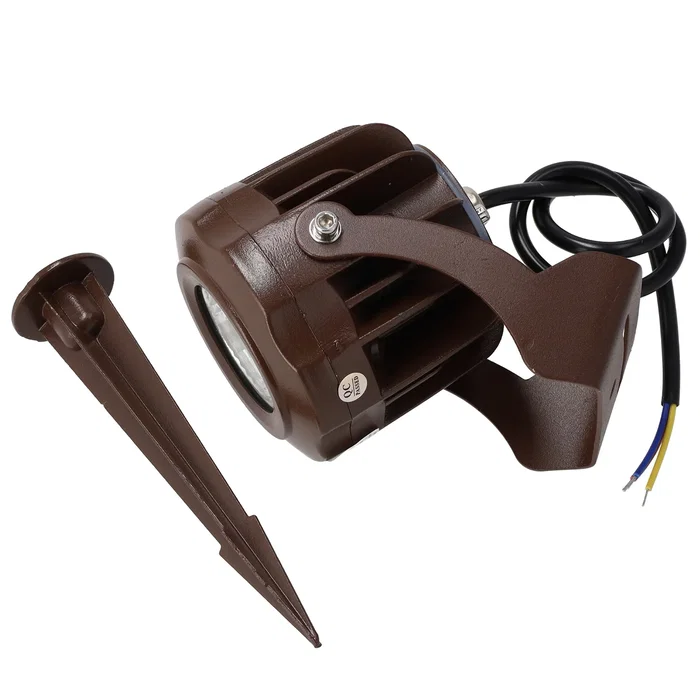 Foco Led con Pincho Jardín 10W IP65 2700K Acabado Marrón