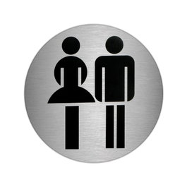 ORYX Placa Adhesiva Baño Hombre Acero Inoxidable Ø 7 cm