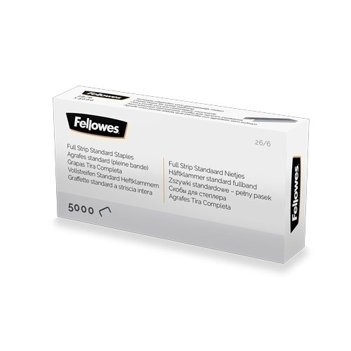 Fellowes Grapas de carga completa 26/6 Plata caja de 5000