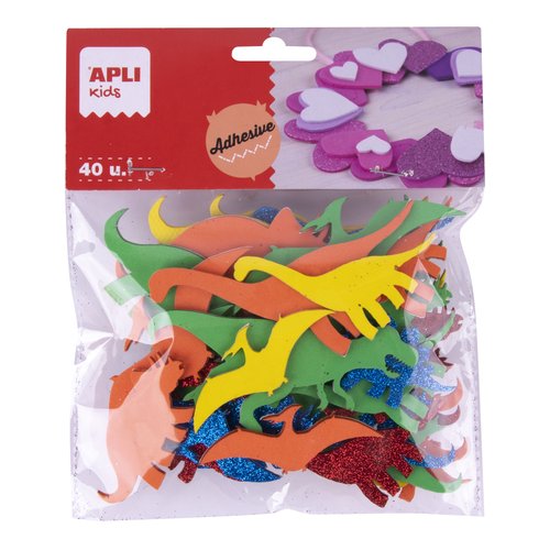 APLI Goma Eva Formas Adhesivas Dinosaurios Surtido Bolsa de 40 (Set de 5) APLI Goma Eva Formas Adhesivas Dinosaurios Surtido Bolsa de 40 (Set de 5)