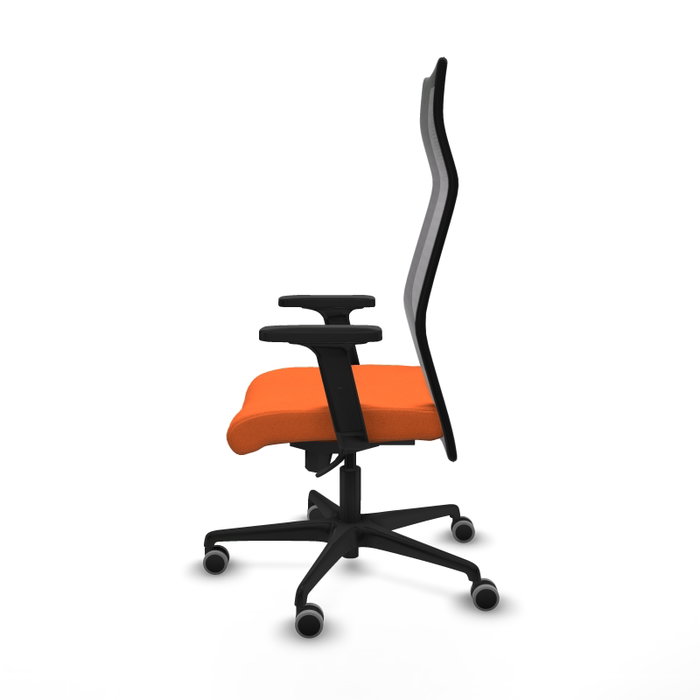 PIQUERAS Y CRESPO Sillón Albacete Naranja y Negro con Mecanismo Sincro y Brazos 2D
