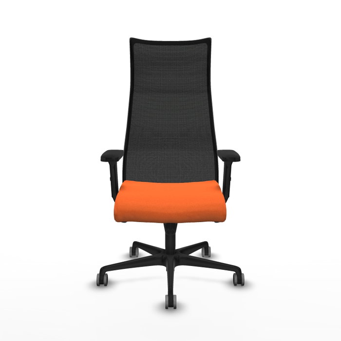 PIQUERAS Y CRESPO Sillón Albacete Naranja y Negro con Mecanismo Sincro y Brazos 2D