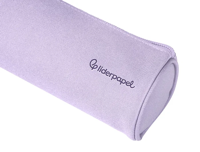 Liderpapel Estuche portatodo Classic cilíndrico ancho lila