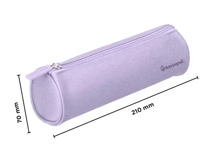 Liderpapel Estuche portatodo Classic cilíndrico ancho lila