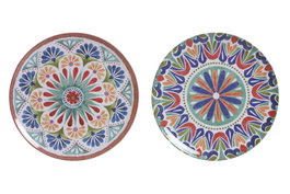 DKD Home Decor Platos de Melamina Mandala Multicolor Surtido de 2