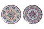 DKD Home Decor Platos de Melamina Mandala Multicolor Surtido de 2