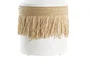 DKD Home Decor Jarrón Metal y Fibra Blanco y Natural 20x16x40 cm